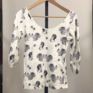 Anthropologie Postmark Squirrel T-Shirt.